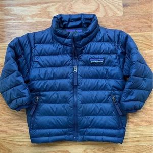 Patagonia Jacket, baby down sweater, navy blue, size 6-12 months